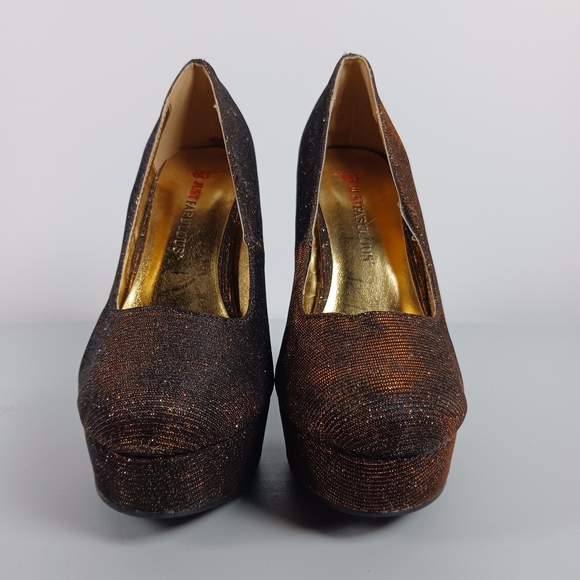 Just Fabulous Glitter Platform Heels 6.5 NWOT - Picture 2 of 6